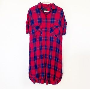 Rails | Haley Plaid Shirt Dress Ruby/Navy Check